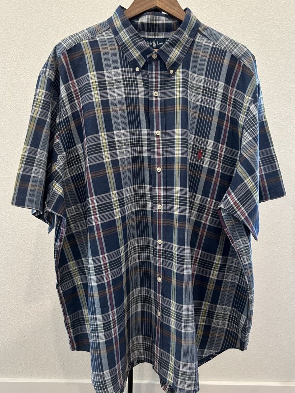 Polo Ralph Lauren Navy Blue Plaid Short Sleeve Shirt